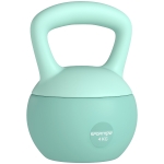 SPORTNOW Pesa Rusa 4 kg Kettlebell Relleno de Arena Metálica y Mango Antideslizante para Entrenamiento en Casa 19x15x25 cm Verde