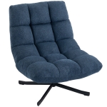 HOMCOM Drehbarer Akzentstuhl, Moderner Lounge-Sessel ohne Armlehnen mit Stahlbeinen, Dunkelblau