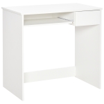 HOMCOM Bureau d'Ordinateur, 80 x 45 x 75 cm, Bureau avec Rangement, Plateau pour Clavier et Tiroir, Blanc