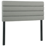 HOMCOM Tête de Lit Capitonnée, Hauteur Ajustable en 3 Niveaux avec Pieds en Métal pour Chambre, 140 x 10 x 106/116/126 cm, Gris