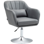 HOMCOM Draaistoel, in Hoogte Verstelbare Bureaustoel, Polyester, Metaal, 60 x 60 x 79-91 cm, Donkergrijs