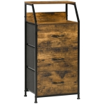 HOMCOM Opbergkast met Stoffen Laden, MDF Planken, Stalen Frame, Rustiek Bruin