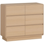 HOMCOM 100 cm dressoir, buffetkast met 6 lades, ladekast voor keuken, woonkamer, eetkamer, naturel hout