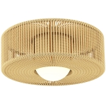 HOMCOM Plafondlamp, hangende boho-plafondlamp met G9 LED-fitting, rond lampscherm van henneptouw