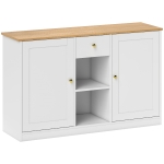 HOMCOM Keukenkommode, Sideboard met Lade, Kasten, Schappen, Spaanplaat, Wit