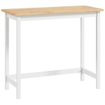 HOMCOM Bartafel, Eikenlook, compact, Plaats voor 2 Personen, Natuurhout+Wit