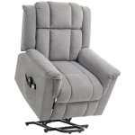 HOMCOM Powerlift-stoel, Massagestoel met Verwarmingsfunctie, Polsterstoel met Voetsteun, Zijvak, Stofbekleding, Donkergrijs