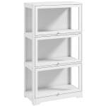 HOMCOM Vitrina Expositora para Colecciones de 3 Niveles con Puertas Abatibles de Acrílico para Figuras 59x30x106 cm Blanco