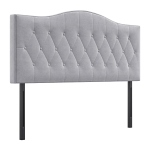HOMCOM Hoofdbord voor bed gestoffeerd hoofdbord bed rugleuning bed hoofdbord in grijze populieren fluwelen stof 185 x 8 x 134 cm