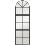 HOMCOM Wandspiegel driedelig, boogvormige spiegel met metalen frame, decoratief 60 x 2 x 180 cm Zwart