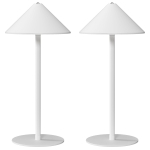 HOMCOM LED-Tafellamp met USB-Kabel, Touch-Schakelaar, Metaal, Oplaadbaar, Wit