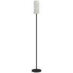 HOMCOM Staande Lamp, Linnenlook Kap, Metalen Stang, Voetschakelaar, Wit