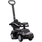 AIYAPLAY 2 in 1 Baby Ride on Push Car Mercedes-Benz C-Class Licensed Walker Foot to Floor Push-Along with Removable Handle, Black