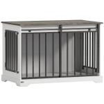 PawHut 100 cm Large Dog Crate Furniture with Sliding Barn Door for Large Dogs, White