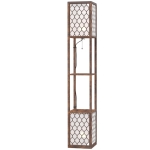 HOMCOM Duo Light Floor Shelves - Rustic Brown