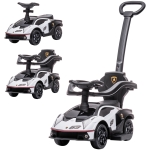 AIYAPLAY Voiture à pousser pour enfants porteur enfants 1 à 3 ans multi-équipée avec poignée de poussée, klaxon et volant, Blanc