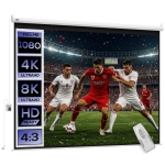 Ecran de projection motorisé 4:3 244L x 183H cm blanc