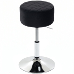 HOMCOM Bar Stool Adjustable Swivel Chair Velvet-Feel Seat 1 Piece, Black