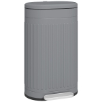 HOMCOM Prullenbak 30L Pedaalemmer met deksel voetpedaal uitneembare binnenemmer soft-close functie 36,5 x 31,2 x 60,8 cm, Grijs