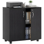 Vinsetto Two-Tier Locking Office Storage Cabinet - Black