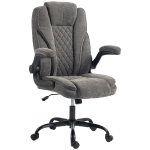 HOMCOM Office Chair, Ergonomic Desk Chair with Flip-up Armrest, Pocket Springs, Swivel Wheels, Adjustable Height, Dark Grey