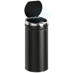 HOMCOM 42L Round Sensor Bin with Quiet Soft-Close Lid, Hands-Free Motion Sensor Touchless Kitchen Bin with Fingerprint Resistant for Hygienic Kitchen, Home Office Use, Black