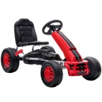 AIYAPLAY Go Kart para Niños de +3 Años con Asiento Ajustable Volante Freno Manual Marco de Aluminio y Acero Carga 30 kg Rojo
