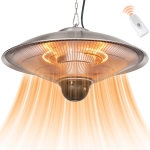 Outsunny Calefactor Exterior de Techo 1010/2210W Estufa de Infrarrojos con Mando a Distancia Ø58,5x33 cm 12,6 m² Plata