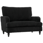 HOMCOM Corduroy Single Sofa Armchair, Modern Accent Chair with Stripes, Turned Legs and Wide Seat, Black