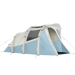 Outsunny Inflatable Camping Tent w/ Air Pump, Easy Setup 2-3 Person Blow Up Tent, Light Blue