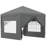 Outsunny 3x3(m) Pop-Up Gazebo, with Curtain Walls and Windows, Grey