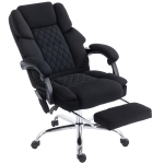 HOMCOM Office Chair with 6-point Vibration Massage and Heat, Fabric Desk Chair with Footrest, High Back, Black