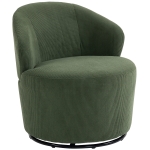 HOMCOM Accentstoel, 360 graden draai, moderne draaifauteuil met ronde voet, voor woonkamer en slaapkamer, groen