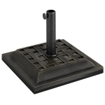 Outsunny Base para Sombrilla de Jardín Peso Neto 9 kg Soporte de Parasol Apto para Mástil de 38mm/48mm para Terraza Patio Exterior Ø44x32 cm Bronce