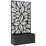 Outsunny Hochbeet mit Sichtschutzpaneel, Rankengitter, Metall, Schwarz