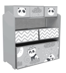 ZONEKIZ Estante para Brinquedos com 6 Caixas de Tecido não Tecido Amovíveis Organizador de Brinquedos 63x30x66 cm Cinza