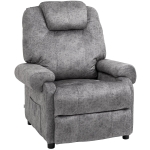 HOMCOM Poltrona Relax Reclinável com Apoio para os Pés Retrátil Encosto Alto Bolso Lateral Acolchoado Grosso 88x91x108 cm Cinzento