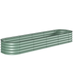 Outsunny Jardinière surélevée carré potager de jardin en acier modulable pour légumes, plantes, fleurs, dim. 240 x 62 x 30cm