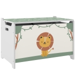 AIYAPLAY Coffre à jouets avec couvercle, coffre de rangement enfant avec charnières de sécurité, 60 x 37 x 39 cm, vert