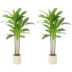HOMCOM 90cm Lifelike Fake Tree, Artificial Dracaena Tree with Bendable Trunks, Green