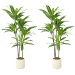 HOMCOM 150cm Lifelike Fake Tree, Artificial Dracaena Tree with Bendable Trunks, Green