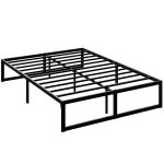 HOMCOM 4ft6 Double Bed Frame with Underbed Storage and Steel Slat Support, 32.5 cm Height, Noise-Free, Black
