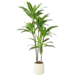 HOMCOM 150cm Lifelike Fake Tree, Artificial Dracaena Tree with Bendable Trunks, Green