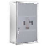 HOMCOM Armario de Medicinas Botiquín Gabinete de Primero Auxilios Acero Inox 3 Estantes Caja Colgante de Pared con Cerradura