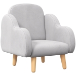 ZONEKIZ Poltrona per Bambini fino a 3 Anni con Braccioli a Nuvola in Tessuto, 46x51x55cm, Grigio