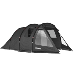 Outsunny Campingzelt Trekkingzelt Zelt, wetterbeständig, 2 Räume,  475 x 264  cm Breite x 172, Schwarz