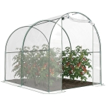 Outsunny Walk-in Polytunnel Greenhouse with Roll-up Door Transparent Tunnel Greenhouse with Steel Frame and PVC Cover, 2.5 x 2m