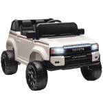 AIYAPLAY Auto Elettrica per Bambini TOYOTA Land Cruiser 12V con Telecomando, Età 3-6 Anni, Bianco