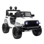 HOMCOM Coche Eléctrico para Niños de +3 Años Vehículo Todoterreno de Batería 12V con Control Remoto 100x65x72 cm Blanco