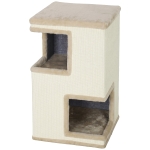 PawHut Krabton met 3 niveaus voor binnen, halfgesloten kattenhuis met kraboppervlak rondom en 2 kattenholtes